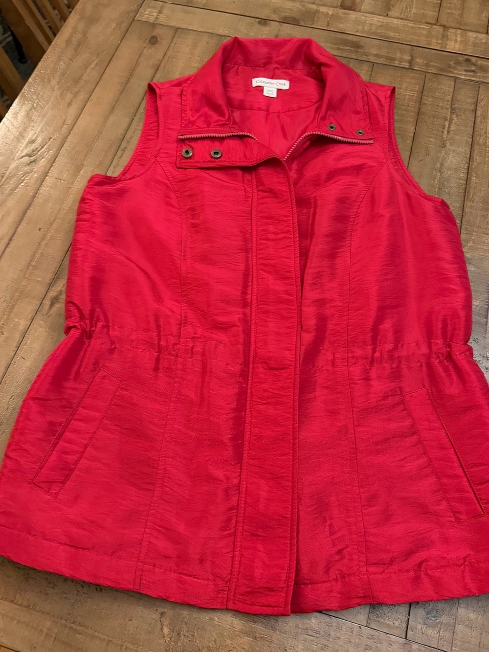 Coldwater Creek Bright Red Sleeveless Zip Vest